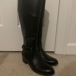 Size 8 1/2M Black Unisa Tall Leather Boots